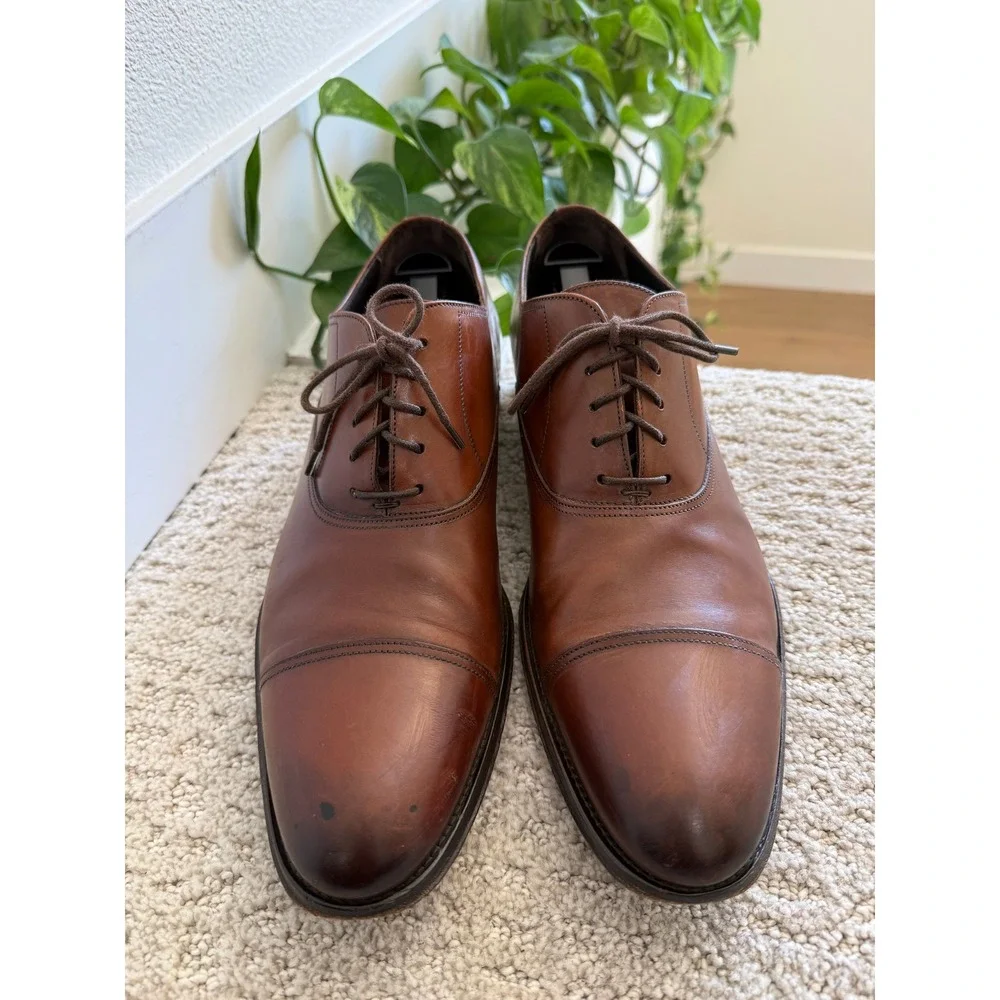 To Boot New York‎ BRANDON Oxford Men 12 Leather Cap Toe Italy DRESS SHOE COGNAC